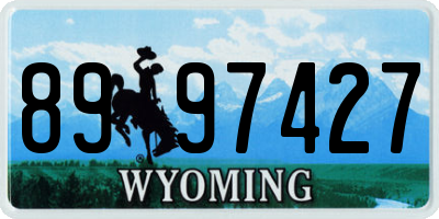 WY license plate 8997427