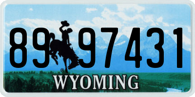 WY license plate 8997431