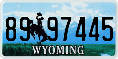 WY license plate 8997445