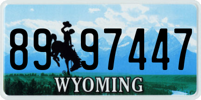 WY license plate 8997447