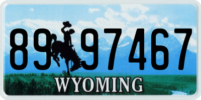 WY license plate 8997467