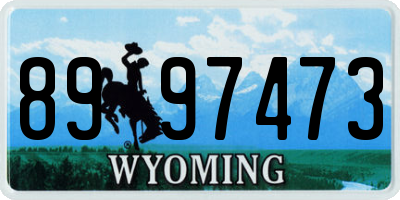 WY license plate 8997473
