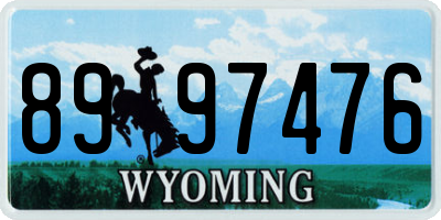 WY license plate 8997476