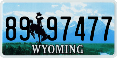 WY license plate 8997477