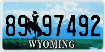 WY license plate 8997492