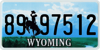 WY license plate 8997512