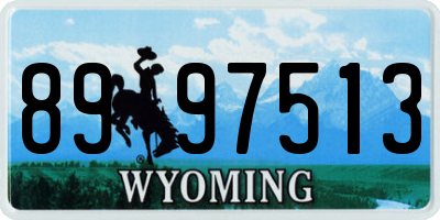 WY license plate 8997513