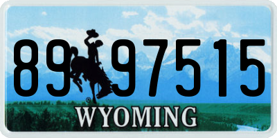 WY license plate 8997515
