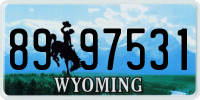 WY license plate 8997531