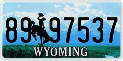 WY license plate 8997537