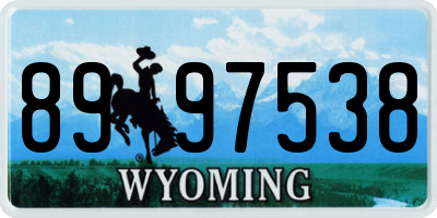 WY license plate 8997538