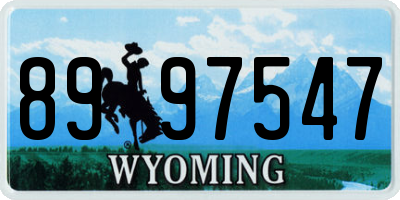 WY license plate 8997547