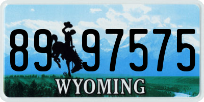 WY license plate 8997575