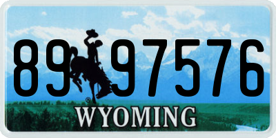 WY license plate 8997576
