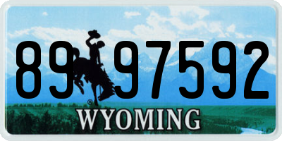 WY license plate 8997592