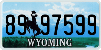 WY license plate 8997599
