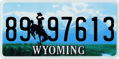 WY license plate 8997613