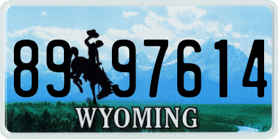 WY license plate 8997614
