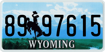 WY license plate 8997615