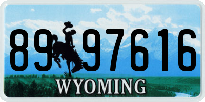 WY license plate 8997616