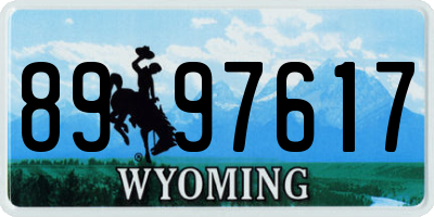 WY license plate 8997617