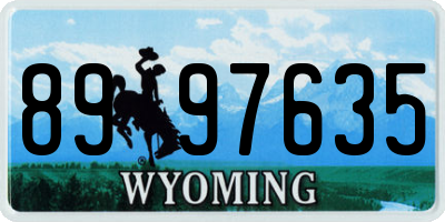 WY license plate 8997635