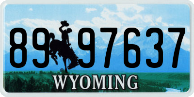 WY license plate 8997637