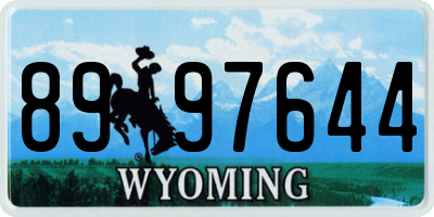 WY license plate 8997644