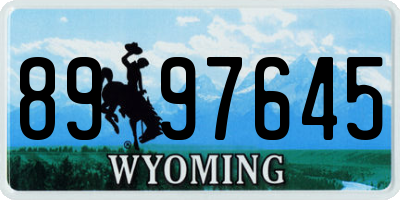 WY license plate 8997645