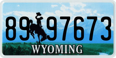 WY license plate 8997673