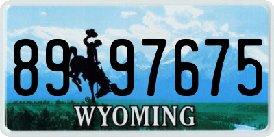WY license plate 8997675