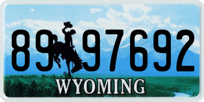 WY license plate 8997692
