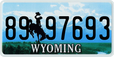 WY license plate 8997693