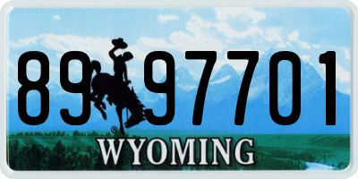WY license plate 8997701