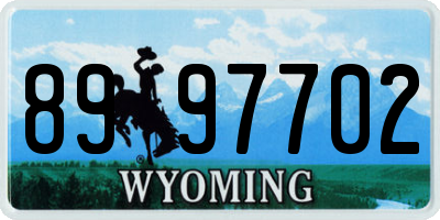 WY license plate 8997702