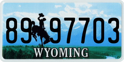 WY license plate 8997703