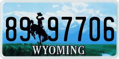 WY license plate 8997706