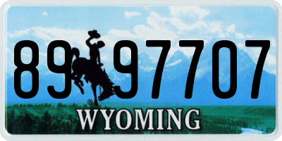 WY license plate 8997707