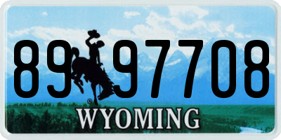 WY license plate 8997708