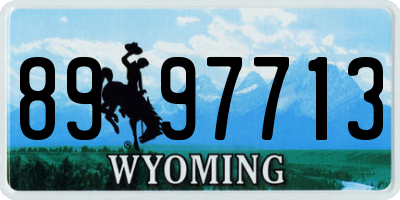 WY license plate 8997713