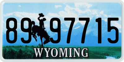 WY license plate 8997715