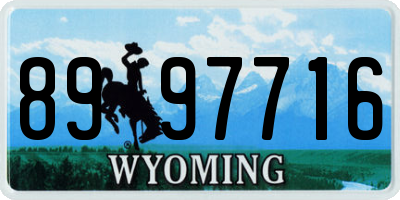 WY license plate 8997716