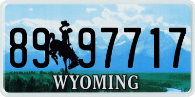 WY license plate 8997717