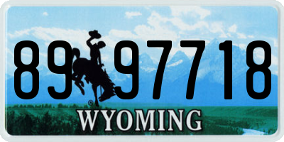 WY license plate 8997718