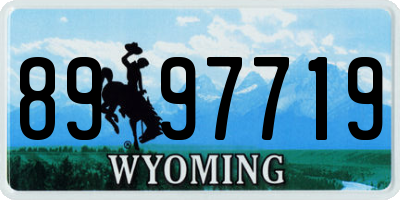WY license plate 8997719