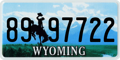 WY license plate 8997722