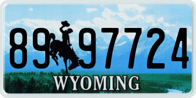 WY license plate 8997724