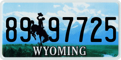 WY license plate 8997725
