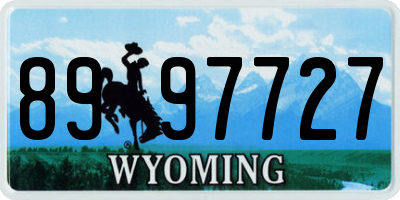 WY license plate 8997727