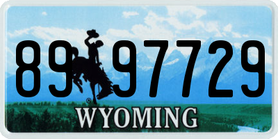 WY license plate 8997729